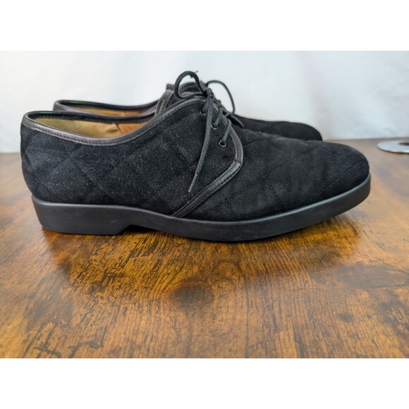 Sacha Made In Italy Black Quilted Suede Dress Shoes Size 11 main image 7